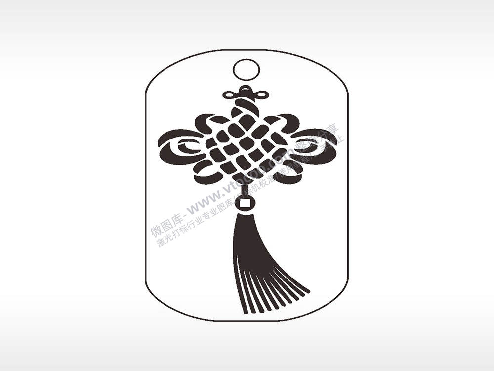 中国结喜庆钛钢军牌项链AI8.0格式激光打标文件通用矢量图