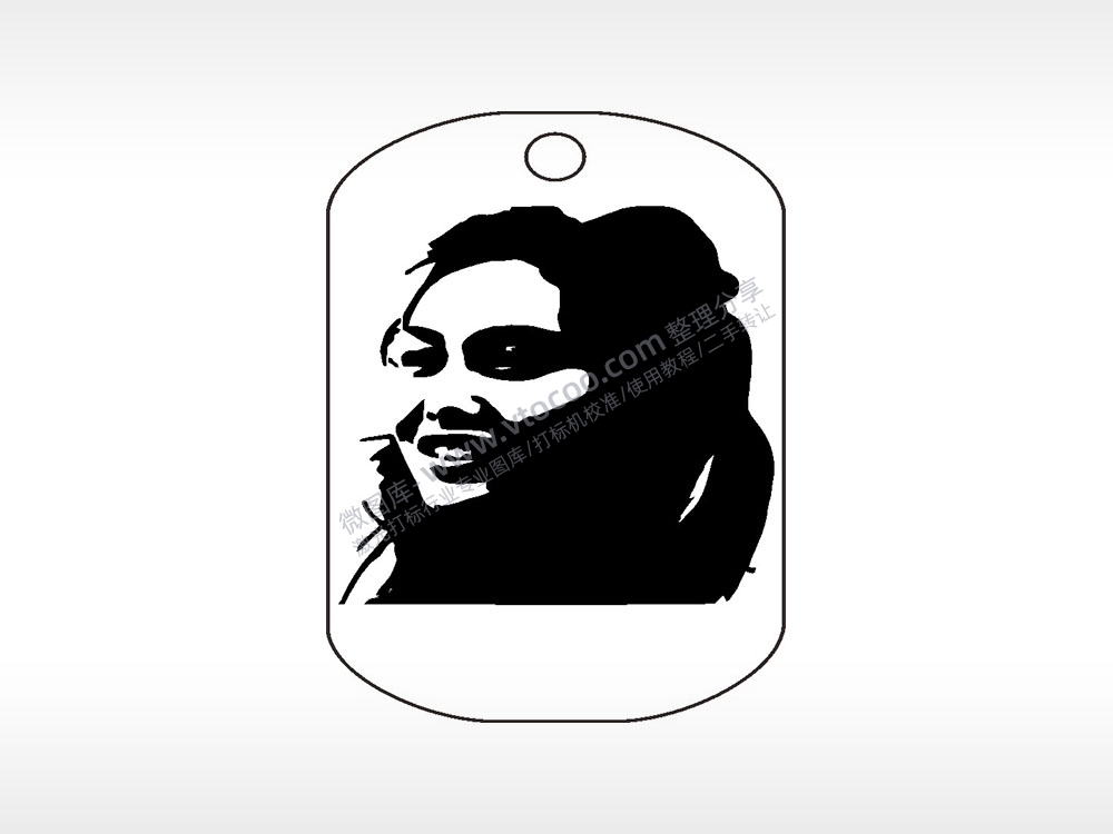 大话西游紫霞仙子钛钢军牌项链AI8.0格式激光打标文件通用矢量图