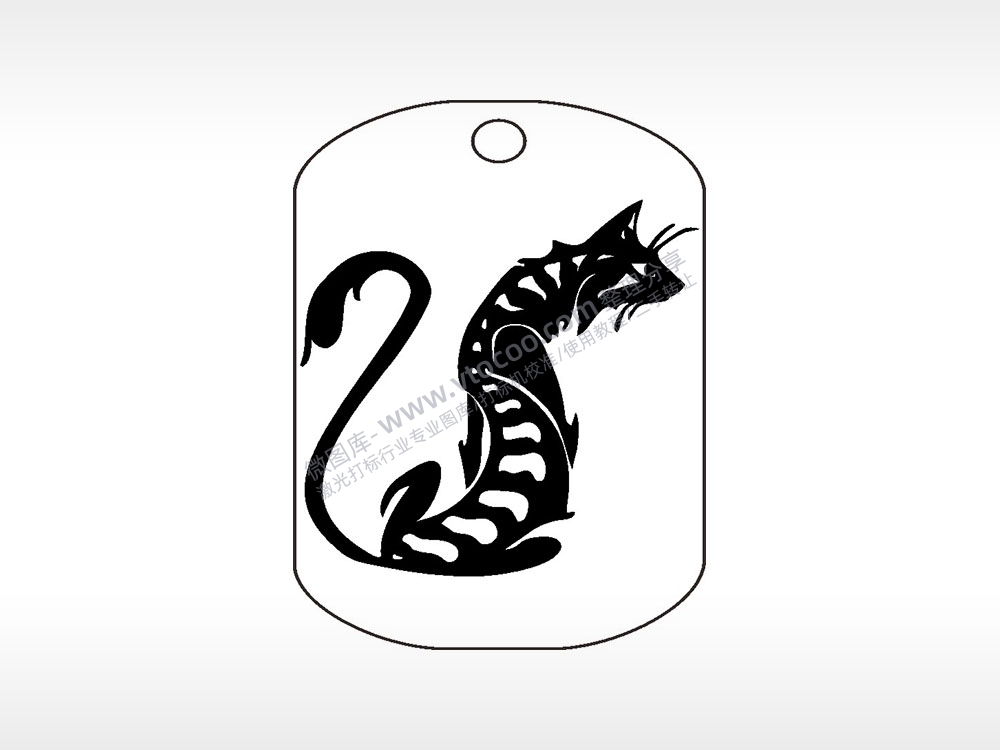 猫图腾钛钢军牌项链AI8.0格式激光打标文件通用矢量图