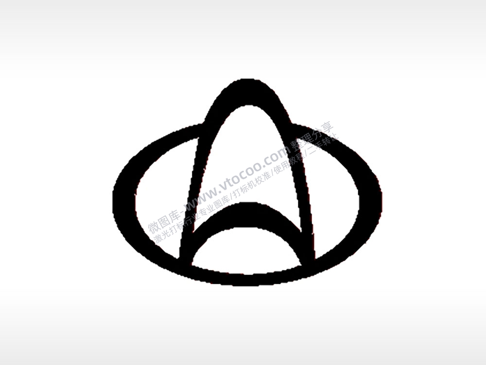 长安汽车2车标雕刻挂坠项链PLT格式激光打标文件通用矢量图