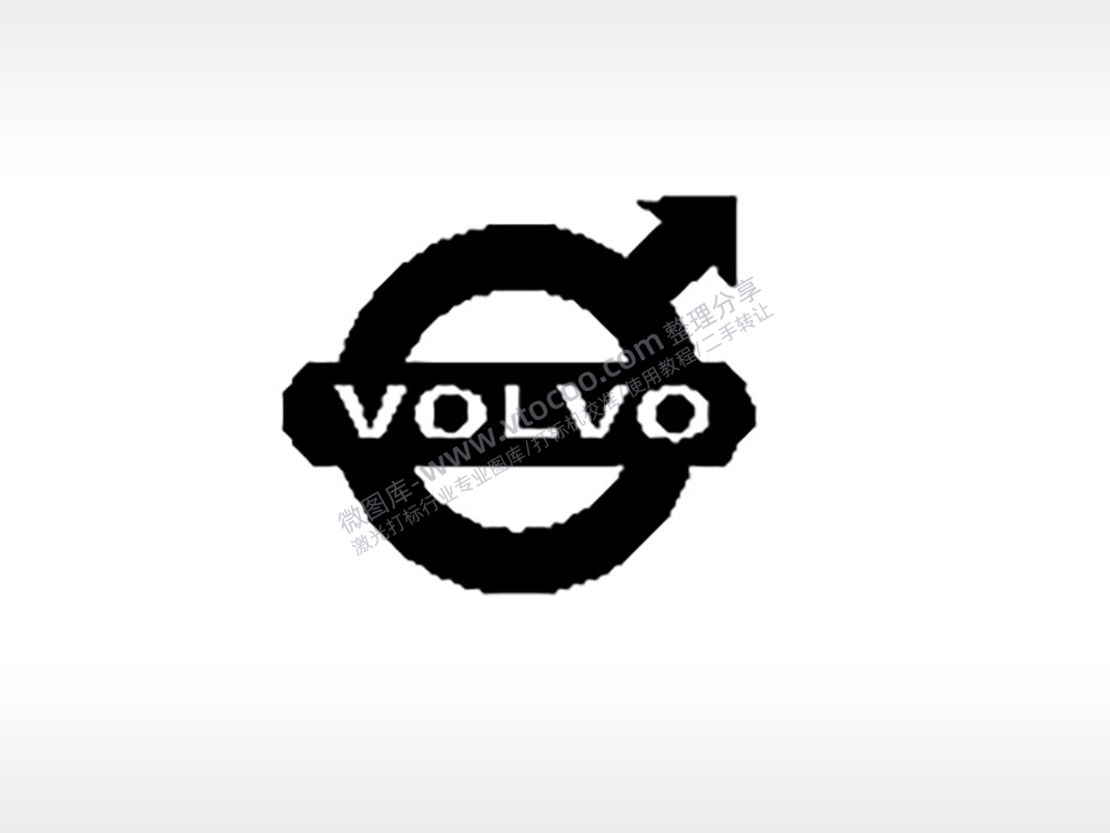 长安沃尔沃汽车车标雕刻挂坠项链PLT格式激光打标文件通用矢量图