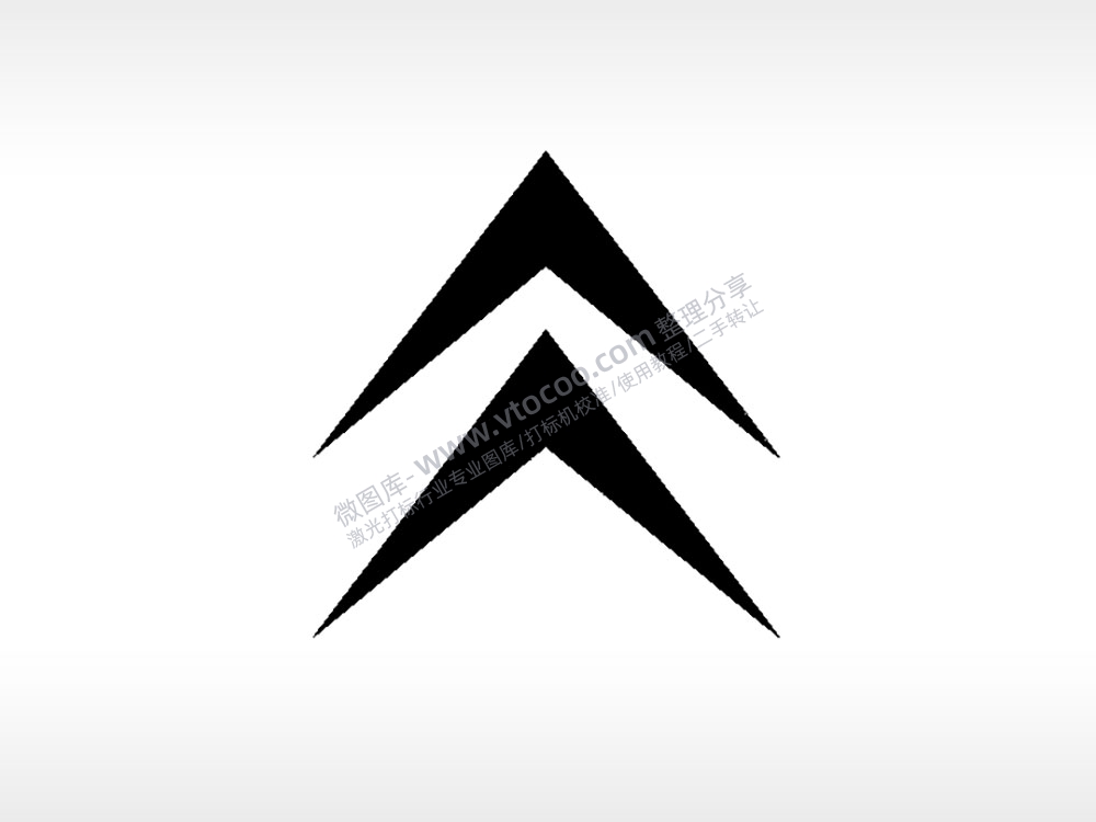 雪铁龙汽车车标雕刻挂坠项链PLT格式激光打标文件通用矢量图