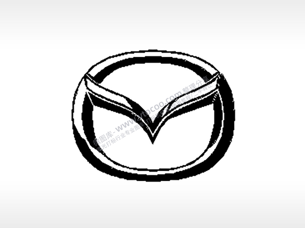 马自达汽车车标雕刻挂坠项链PLT格式激光打标文件通用矢量图