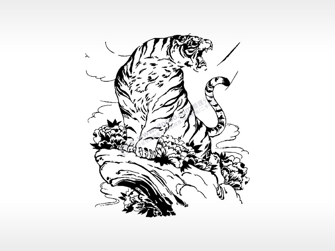 凶猛老虎动物飞禽走兽PLT格式激光打标文件通用矢量图
