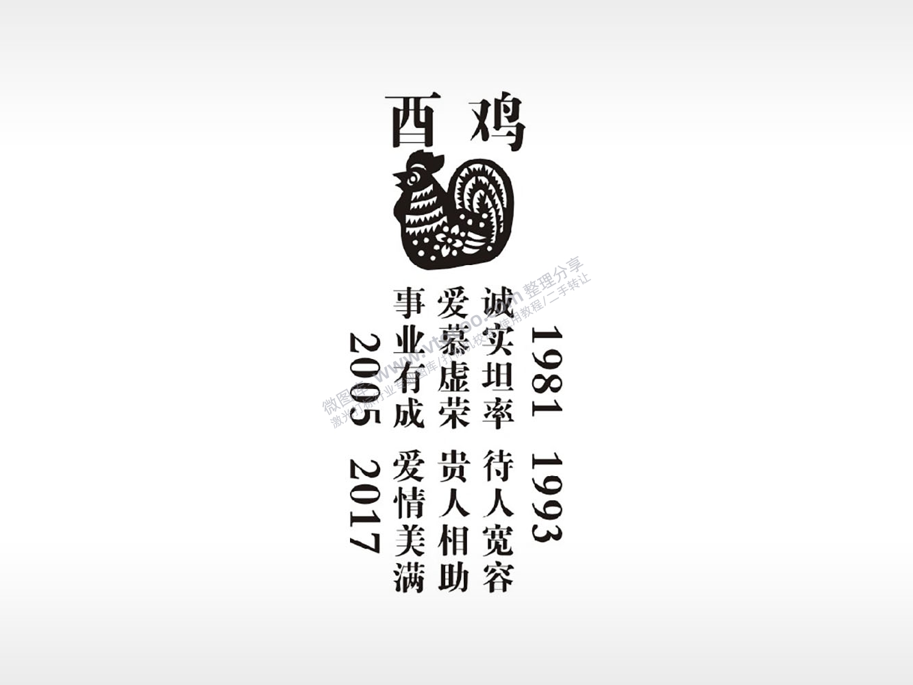 酉鸡诚实坦率爱慕虚荣防丢钥匙牌PLT格式激光打标文件通用矢量图