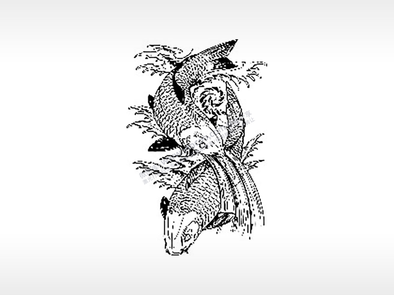 逆流而上锦鲤富贵戏水飞禽走兽PLT格式激光打标文件通用矢量图