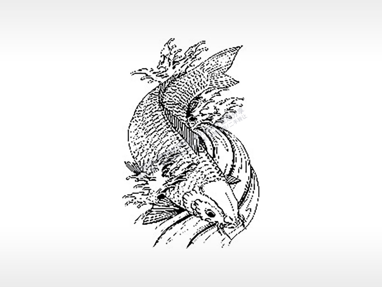 锦鲤跃龙门戏水飞禽走兽PLT格式激光打标文件通用矢量图