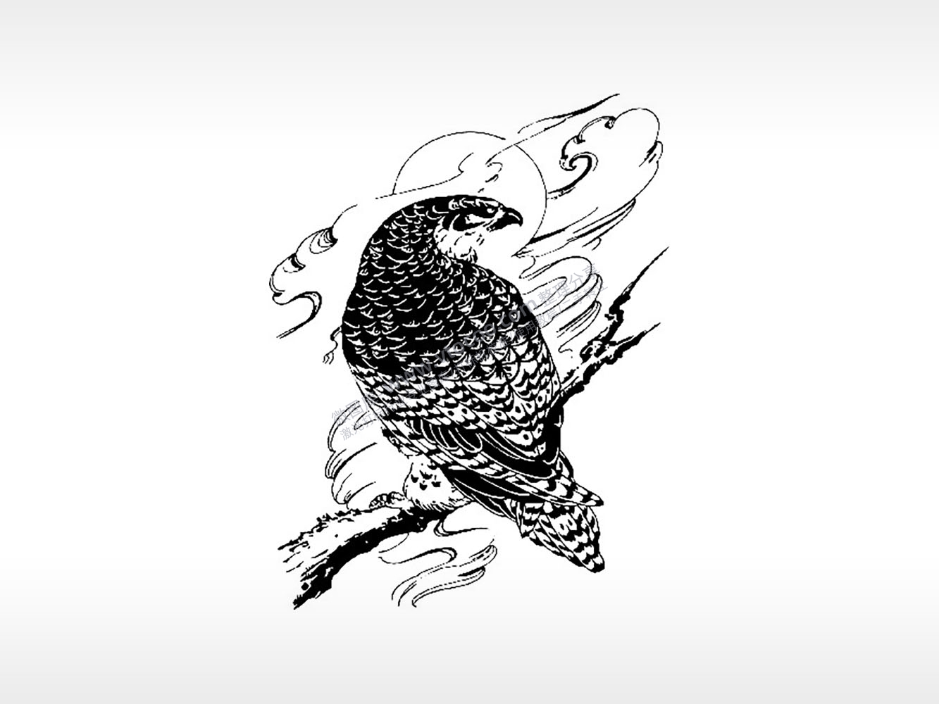 老鹰勇猛和力量飞禽走兽PLT格式激光打标文件通用矢量图