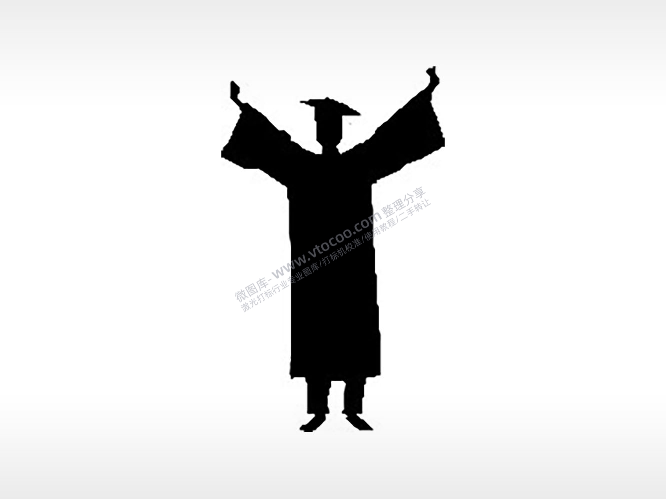 毕业剪影举手毕业季PLT格式激光打标文件通用矢量图