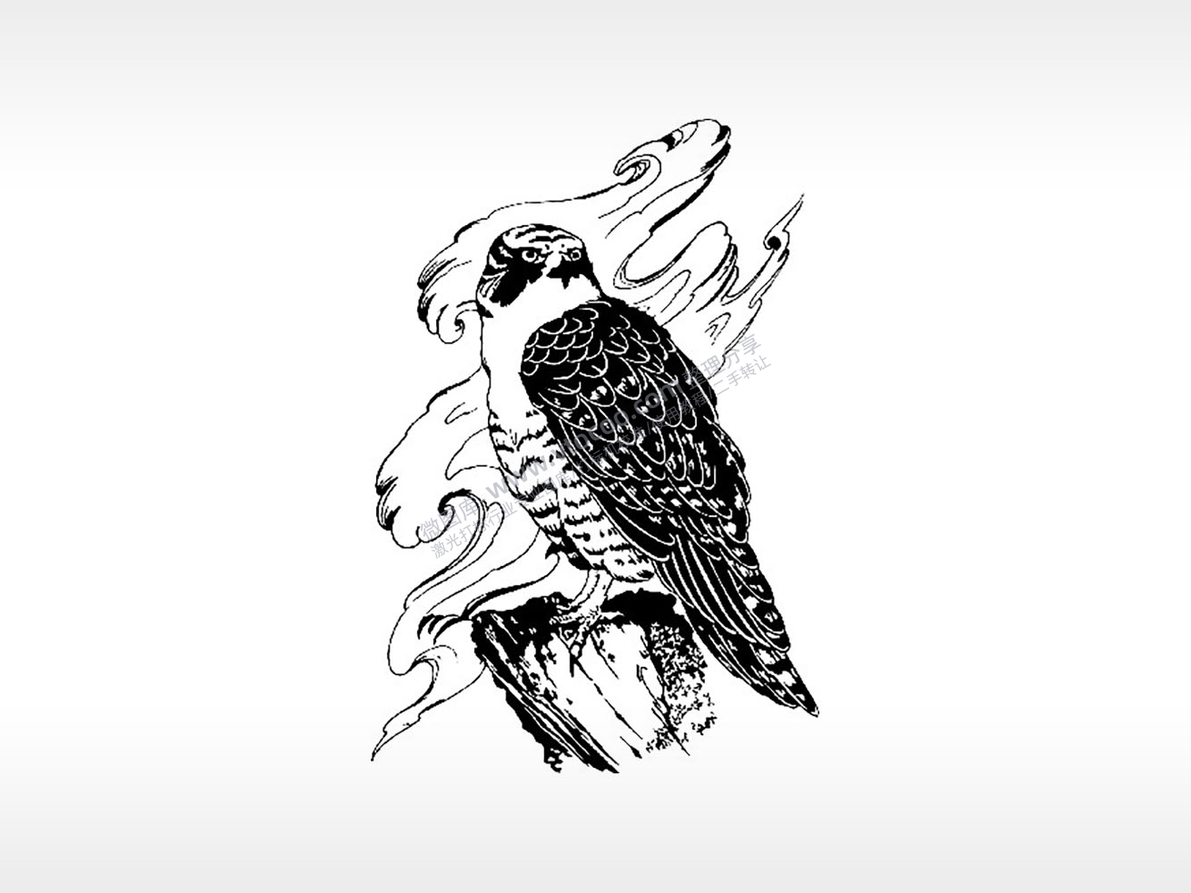 老鹰浮云猛禽飞禽走兽PLT格式激光打标文件通用矢量图