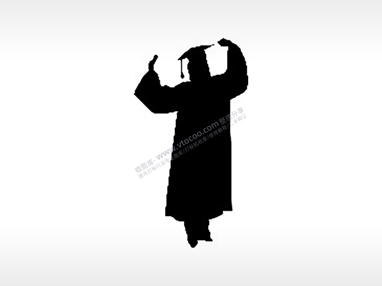 毕业典礼服毕业季PLT格式激光打标文件通用矢量图