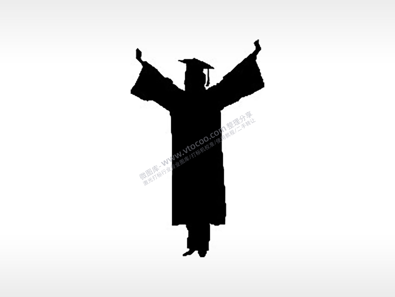 毕业典礼服欢呼毕业季PLT格式激光打标文件通用矢量图