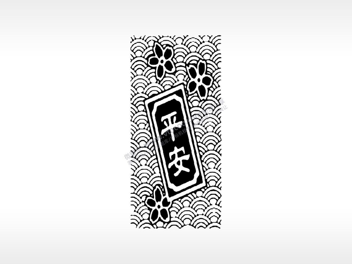 平安喜乐花朵防丢钥匙牌PLT格式激光打标文件通用矢量图