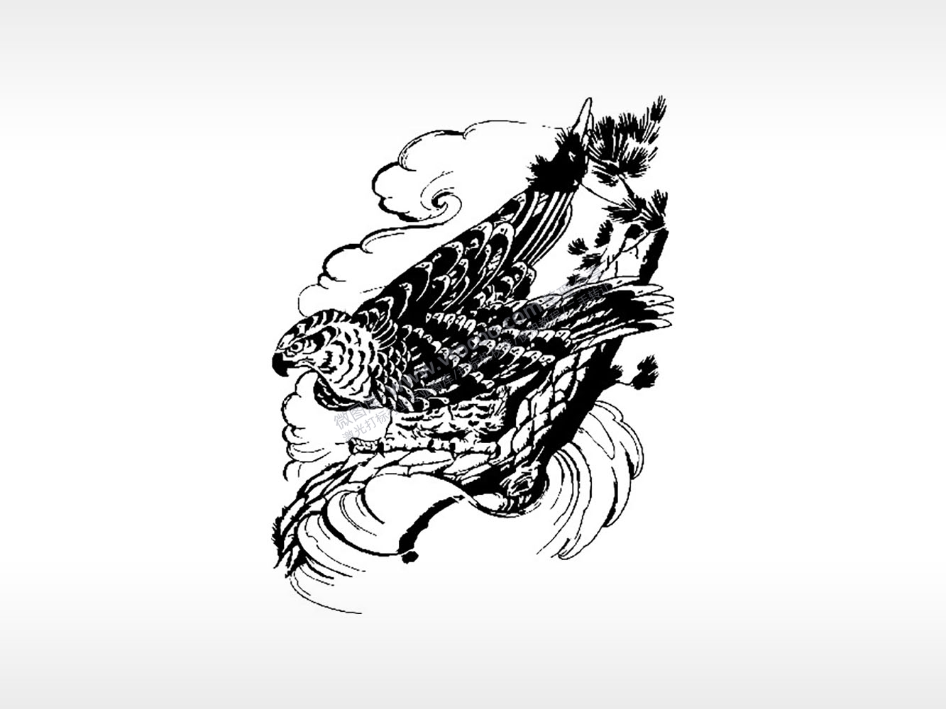 老鹰不屈不挠的精神飞禽走兽PLT格式激光打标文件通用矢量图