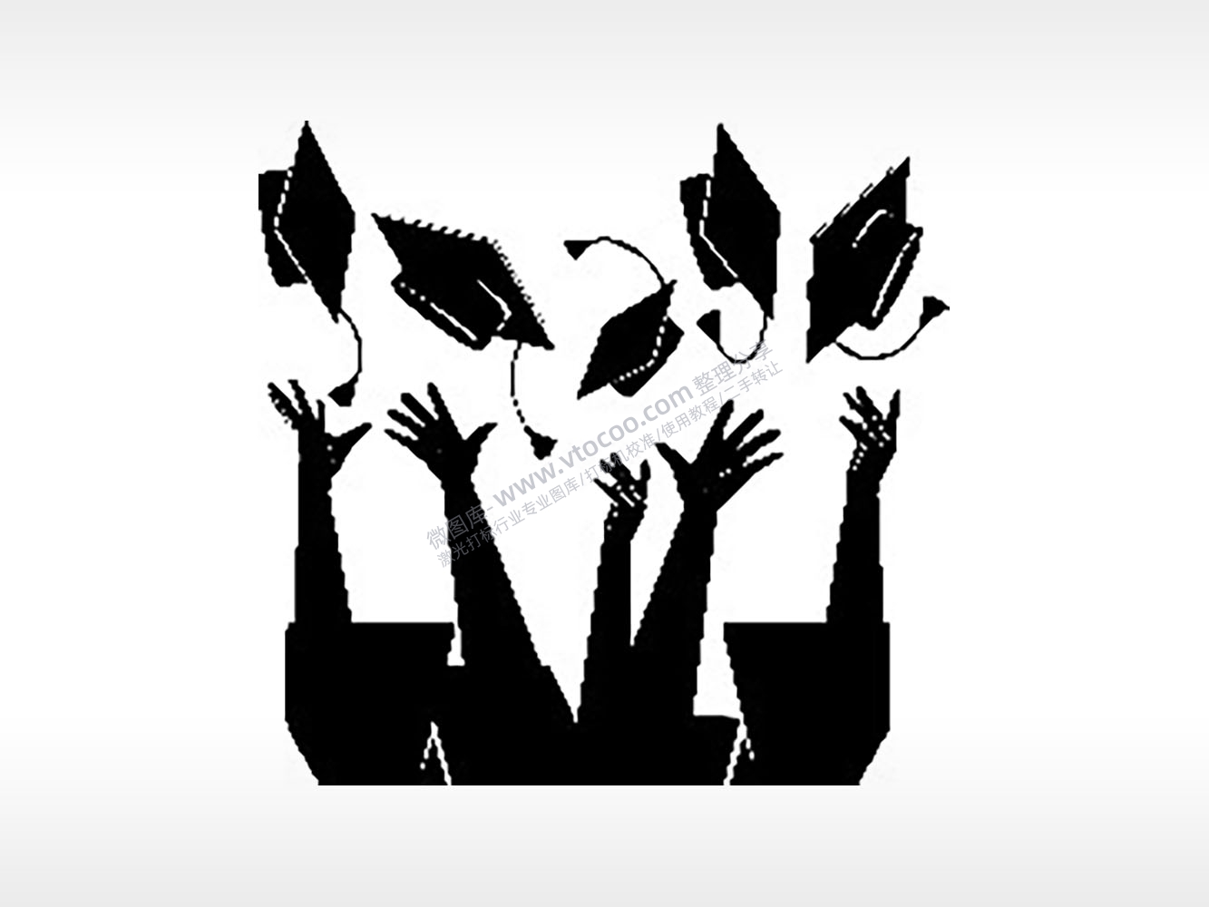 毕业典礼合照毕业季PLT格式激光打标文件通用矢量图