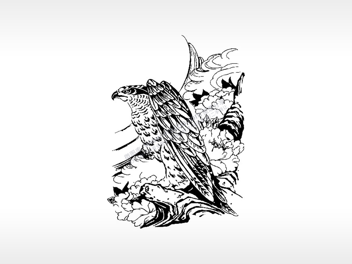 老鹰高瞻远瞩飞禽走兽PLT格式激光打标文件通用矢量图