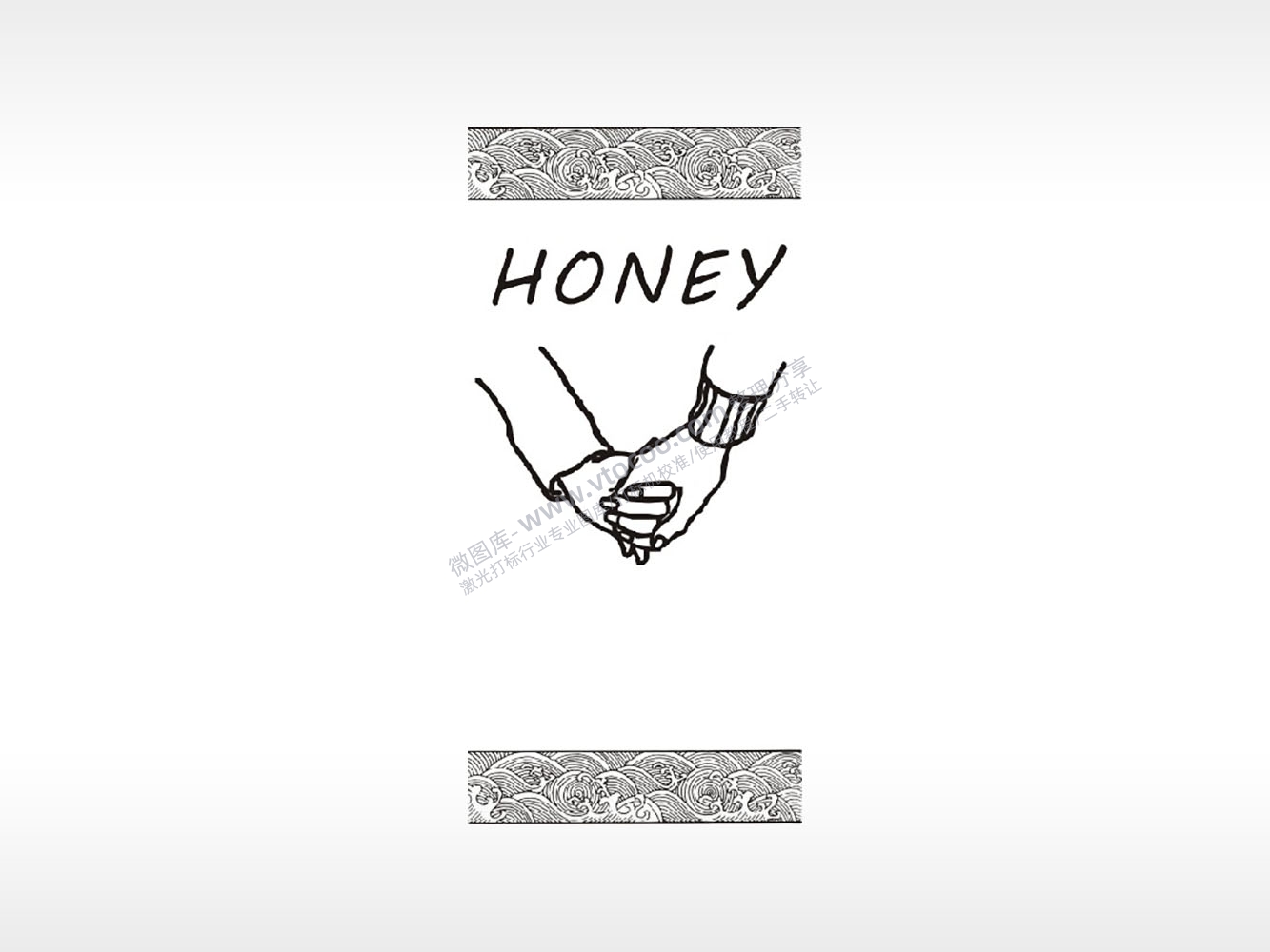 honey牵手防丢钥匙牌PLT格式激光打标文件通用矢量图