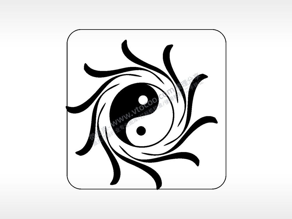 阴阳八卦图旋涡AI8.0格式激光打标文件通用矢量图