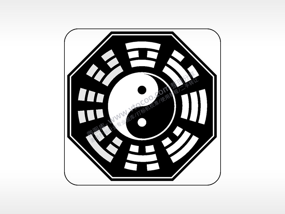 阴阳太极八卦图AI8.0格式激光打标文件通用矢量图