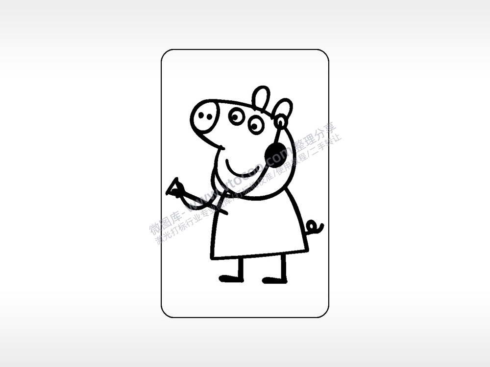 医生猪检查身体卡通人物小猪佩奇AI8.0格式激光打标文件通用矢量图