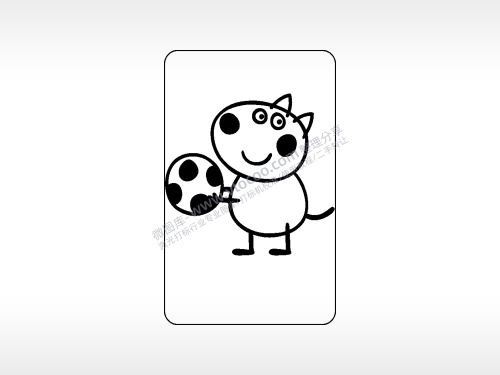 佩奇足球猪卡通人物小猪佩奇AI8.0格式激光打标文件通用矢量图