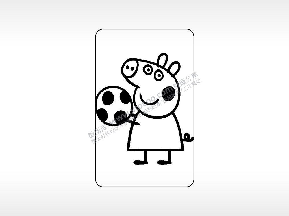 佩奇卡通人物小猪佩奇AI8.0格式激光打标文件通用矢量图