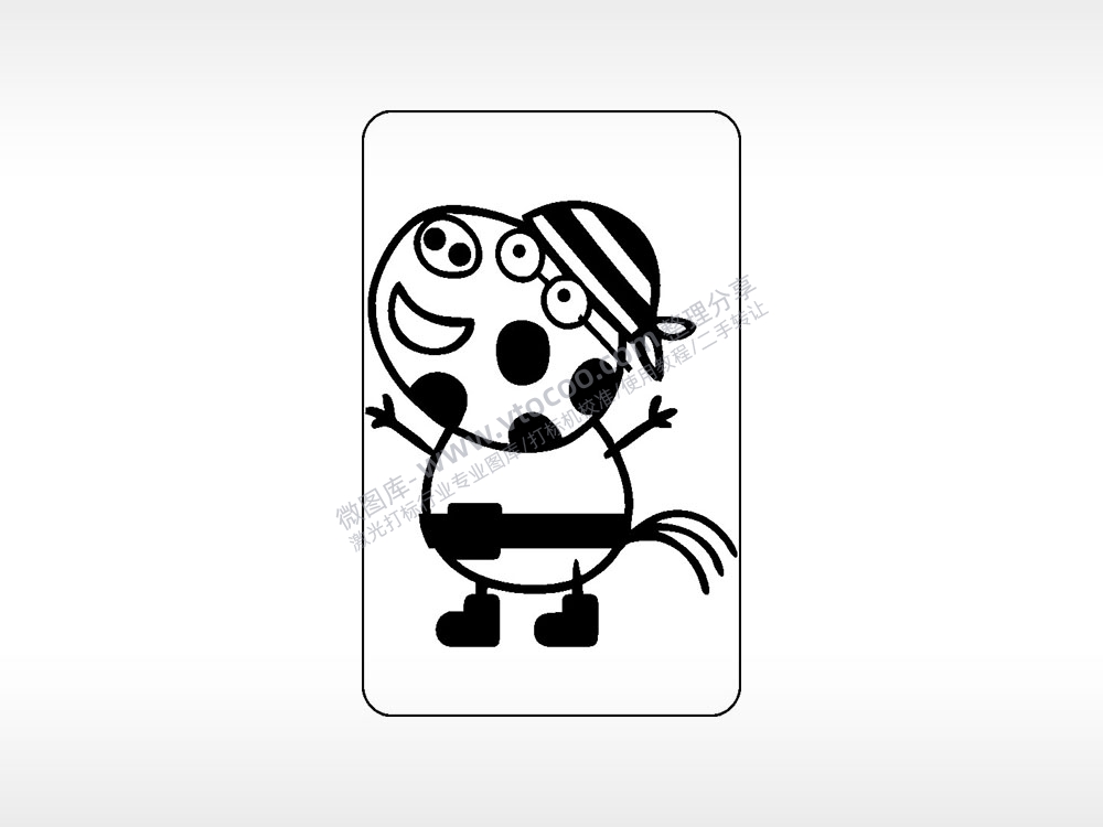 佩德罗卡通人物小猪佩奇AI8.0格式激光打标文件通用矢量图