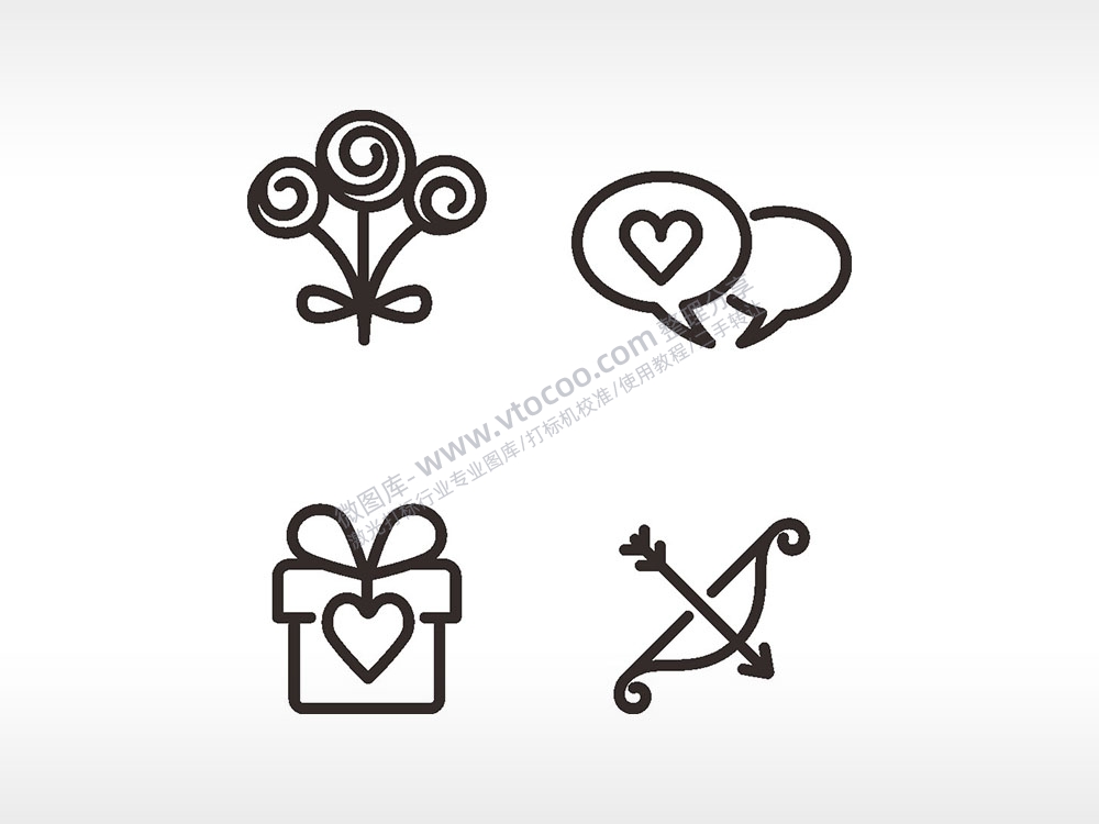 棒棒糖聊天礼物丘比特之箭心型爱情AI8.0格式激光打标文件通用矢量图