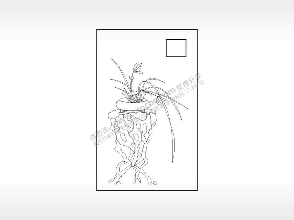 兰花高洁淡雅梅兰竹菊AI8.0格式激光打标文件通用矢量图