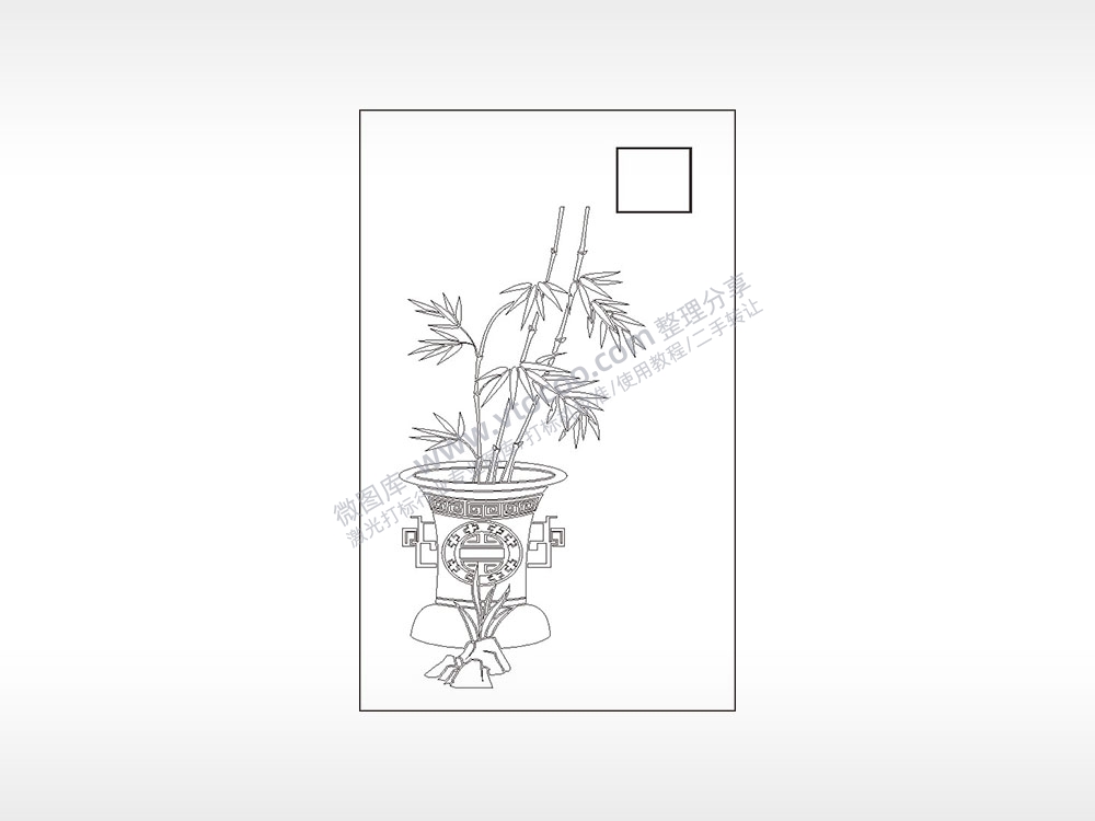 坚韧不拔梅兰竹菊AI8.0格式激光打标文件通用矢量图