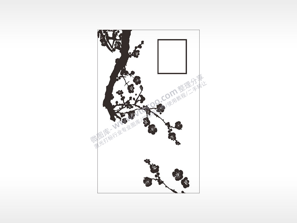 坚韧不拔植物梅兰竹菊AI8.0格式激光打标文件通用矢量图