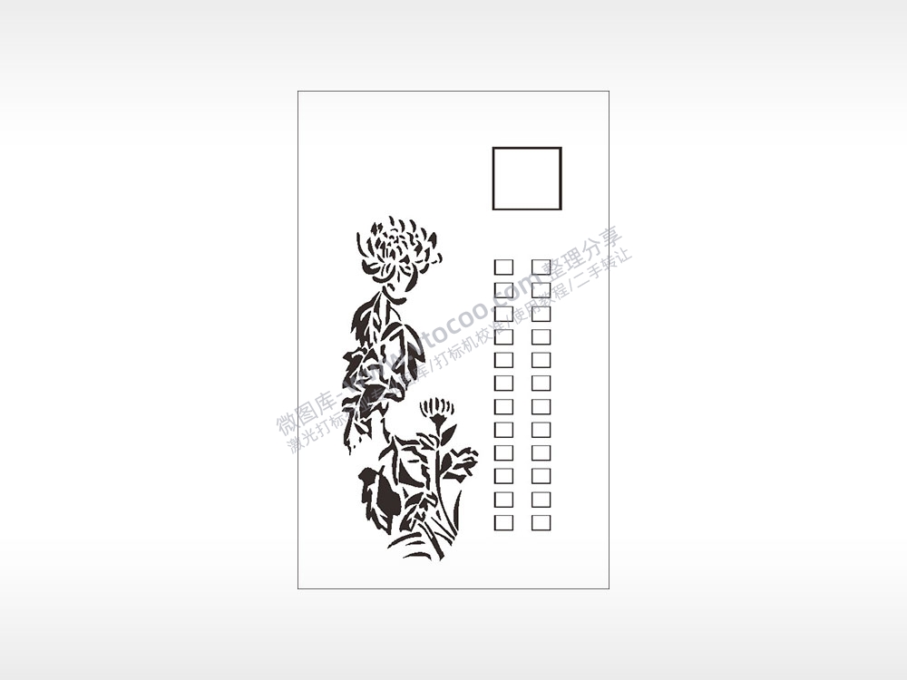 高尚坚强潇洒隐逸菊花梅兰竹菊AI8.0格式激光打标文件通用矢量图