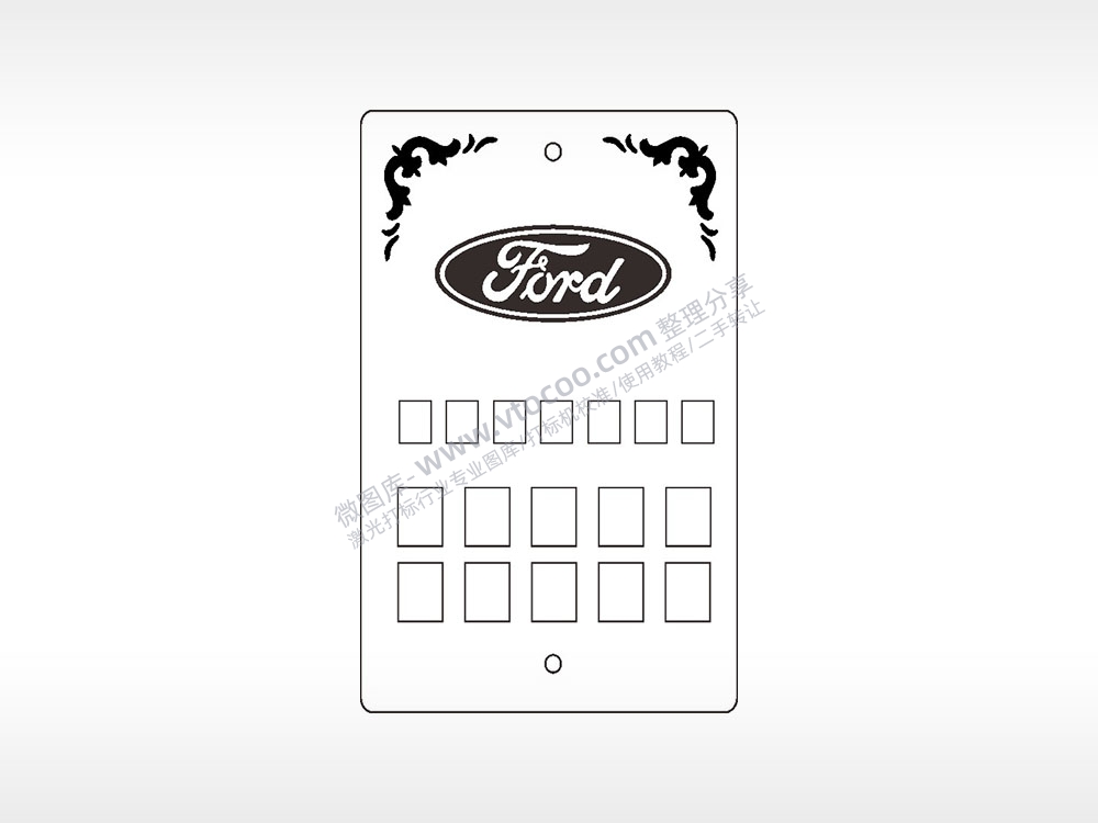福特汽车填字汽车挂件AI8.0格式激光打标文件通用矢量图