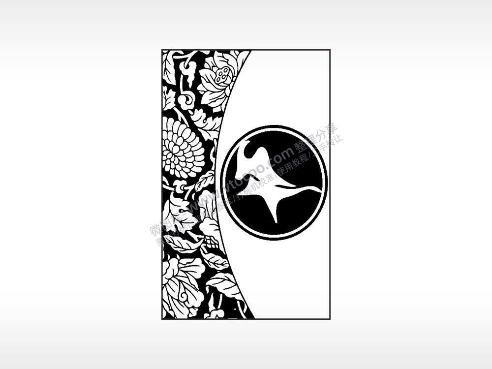 莲花莲子花图案汽车挂件AI8.0格式激光打标文件通用矢量图