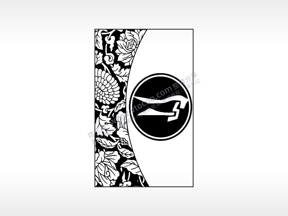 马logo莲花图案汽车挂件AI8.0格式激光打标文件通用矢量图