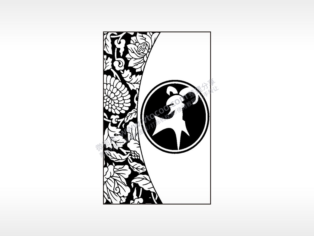 羊logo莲花图案汽车挂件AI8.0格式激光打标文件通用矢量图