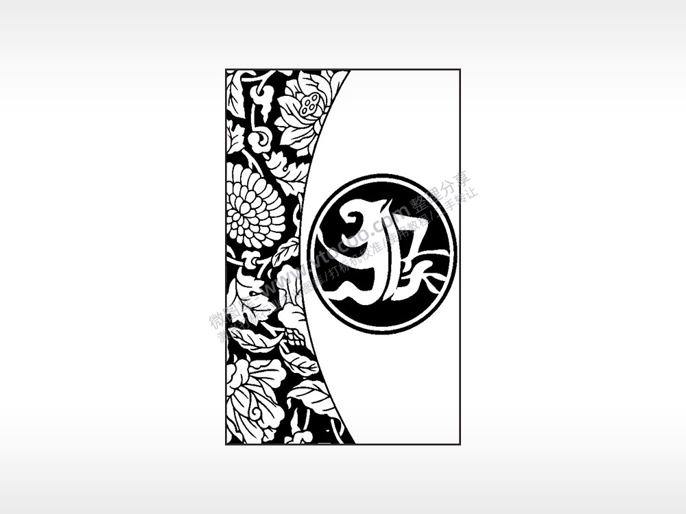 猴logo莲花图案汽车挂件AI8.0格式激光打标文件通用矢量图