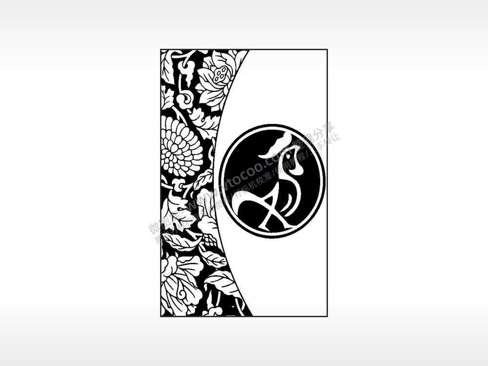 鸡logo莲花图案汽车挂件AI8.0格式激光打标文件通用矢量图