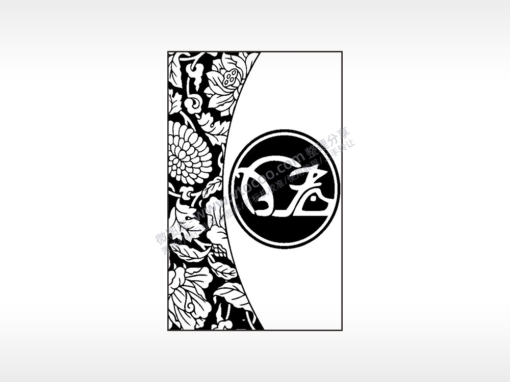 猪logo莲花图案汽车挂件AI8.0格式激光打标文件通用矢量图