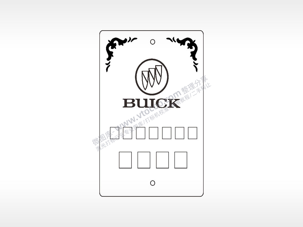 别克BUICK填字汽车挂件AI8.0格式激光打标文件通用矢量图
