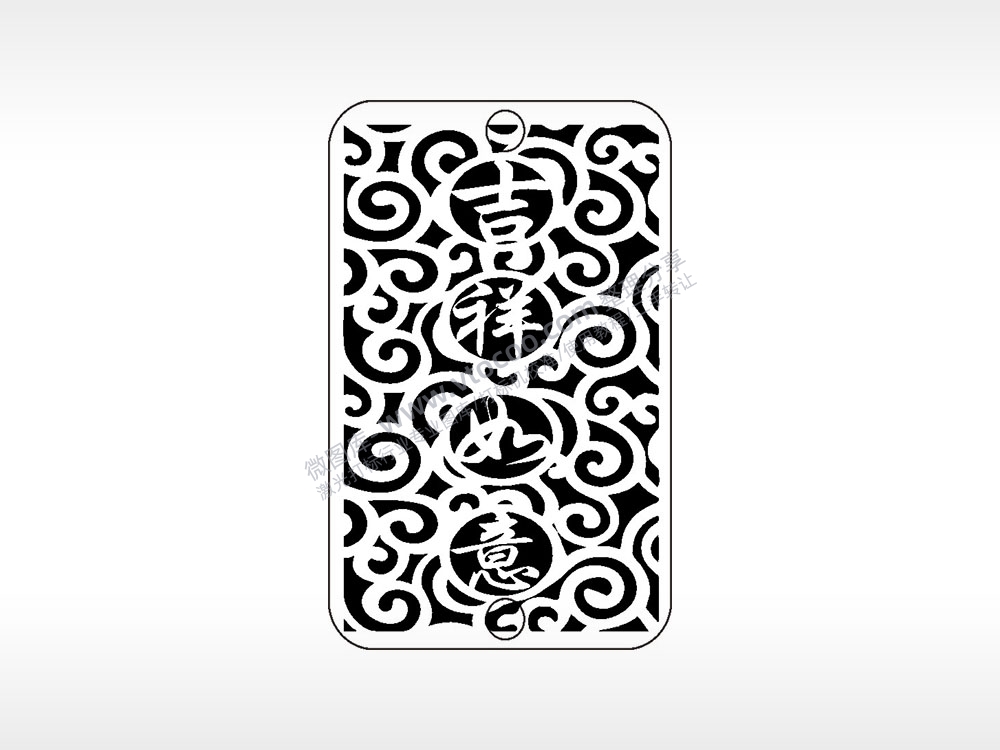 吉祥如意汽车挂件AI8.0格式激光打标文件通用矢量图