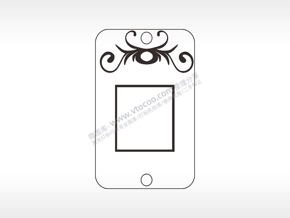 长方形填字汽车挂件AI8.0格式激光打标文件通用矢量图