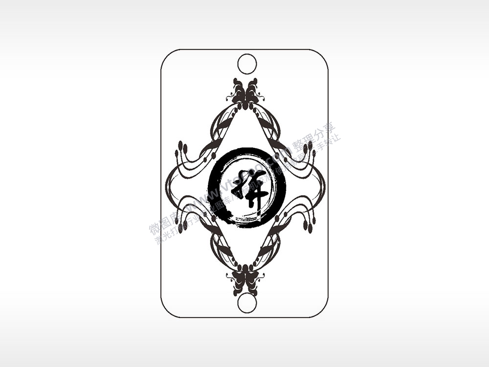 拼字汽车挂件AI8.0格式激光打标文件通用矢量图