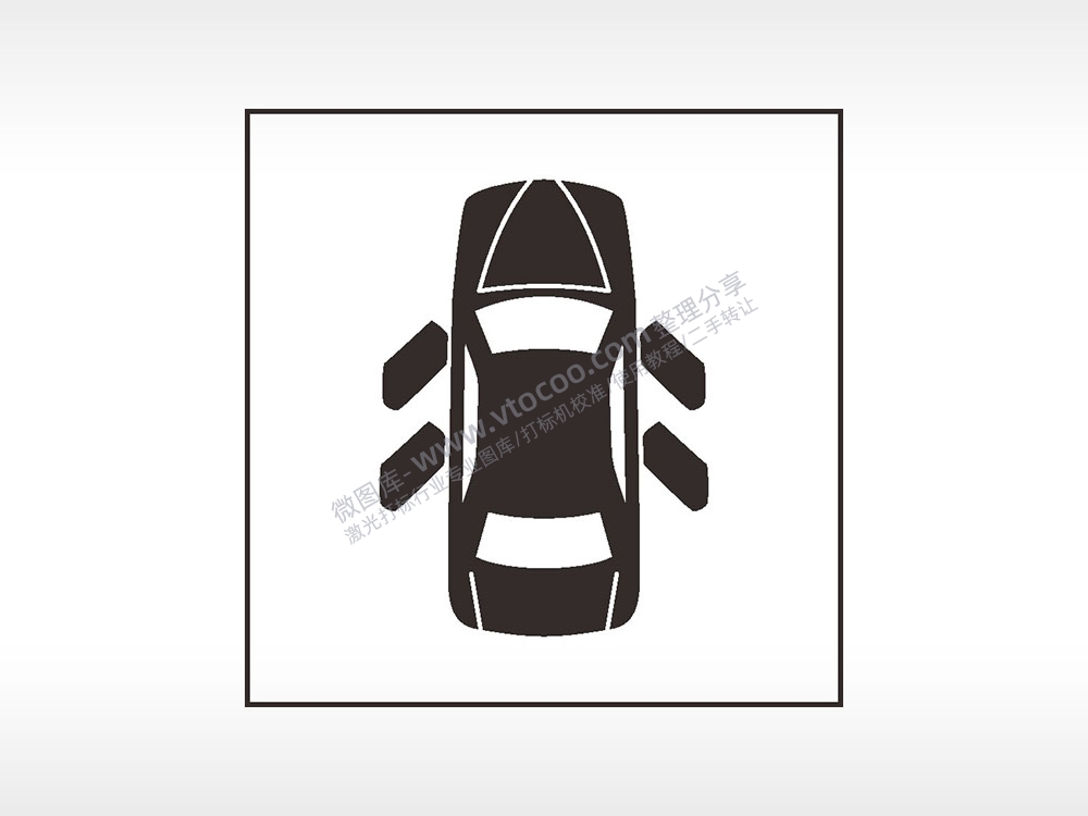 四侧车门有一扇未关汽车按键AI8.0格式激光打标文件通用矢量图