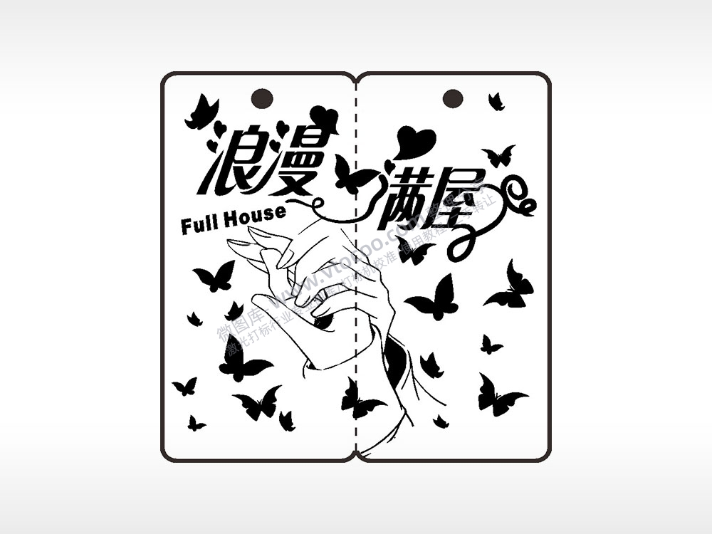 浪漫满屋恋爱情侣AI8.0格式激光打标文件通用矢量图