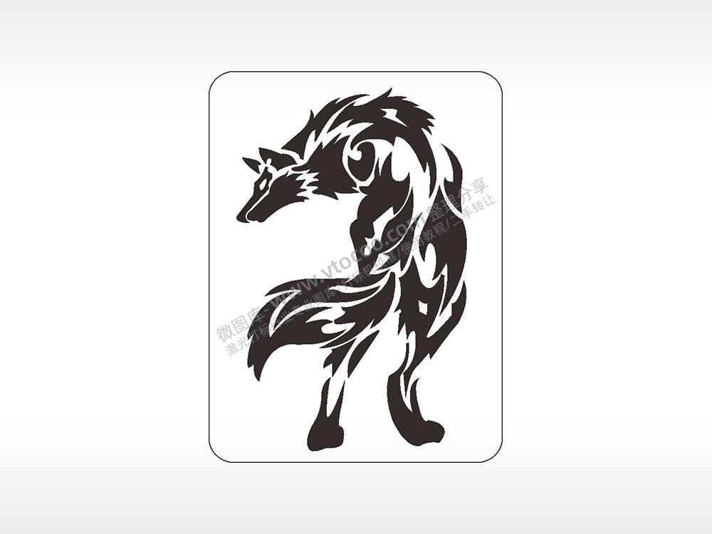 狼动物飞禽走兽AI8.0格式激光打标文件通用矢量图