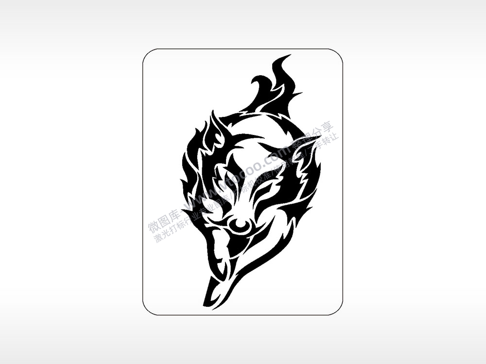 狼猛兽飞禽走兽AI8.0格式激光打标文件通用矢量图