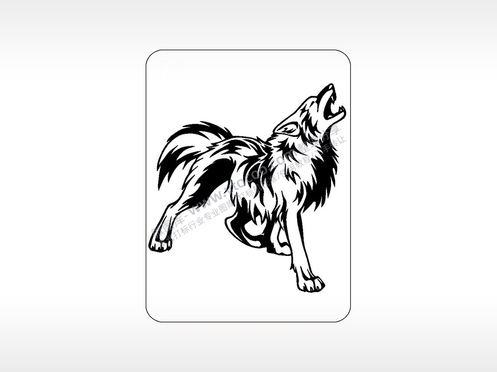 狼咆哮动物飞禽走兽AI8.0格式激光打标文件通用矢量图