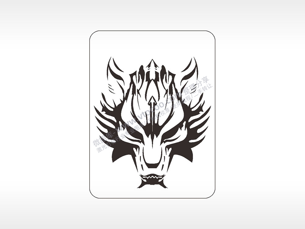 狼头怒视动物飞禽走兽AI8.0格式激光打标文件通用矢量图