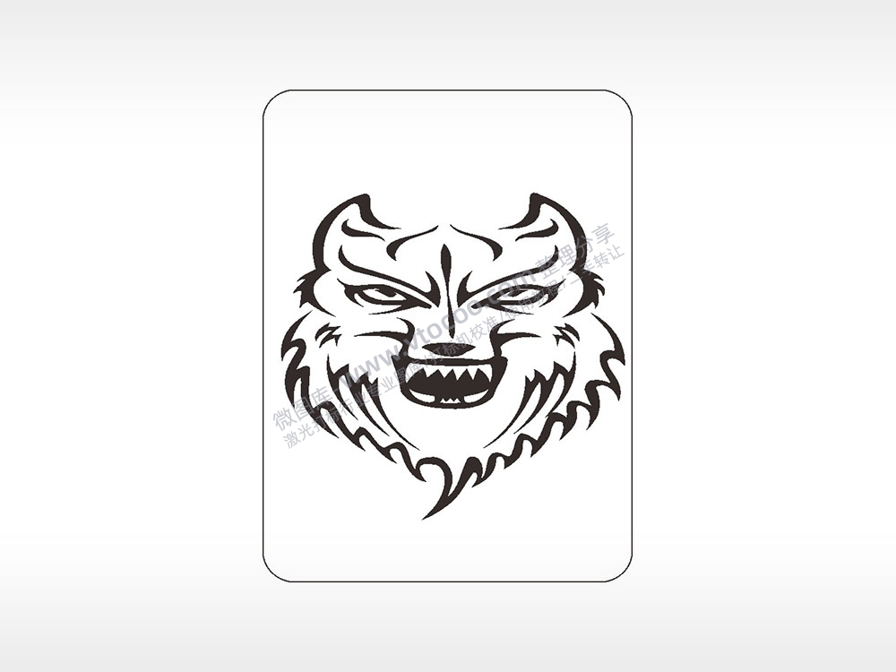 狼头凶猛动物飞禽走兽AI8.0格式激光打标文件通用矢量图
